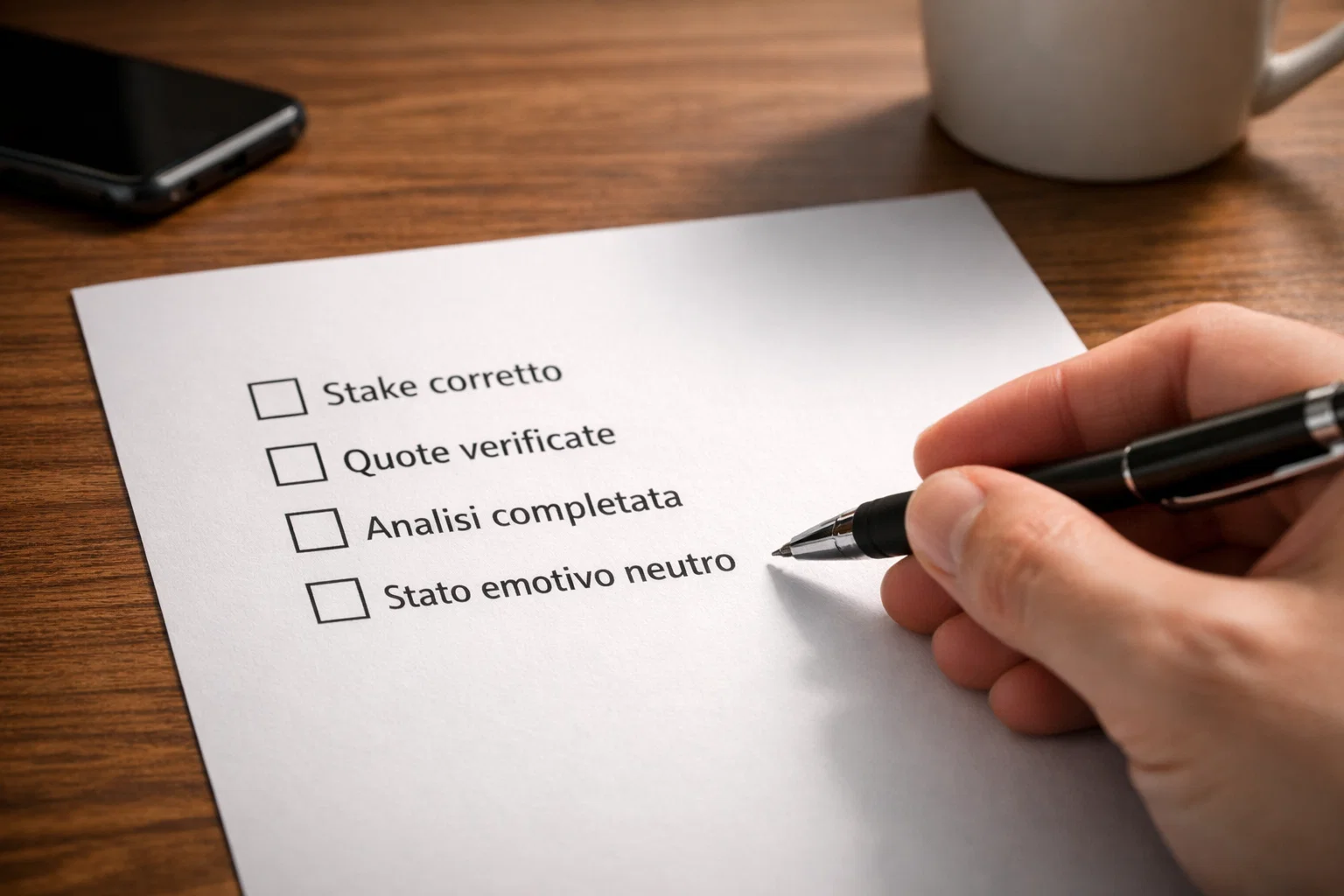 Lista di controllo per scommesse calcio responsabili