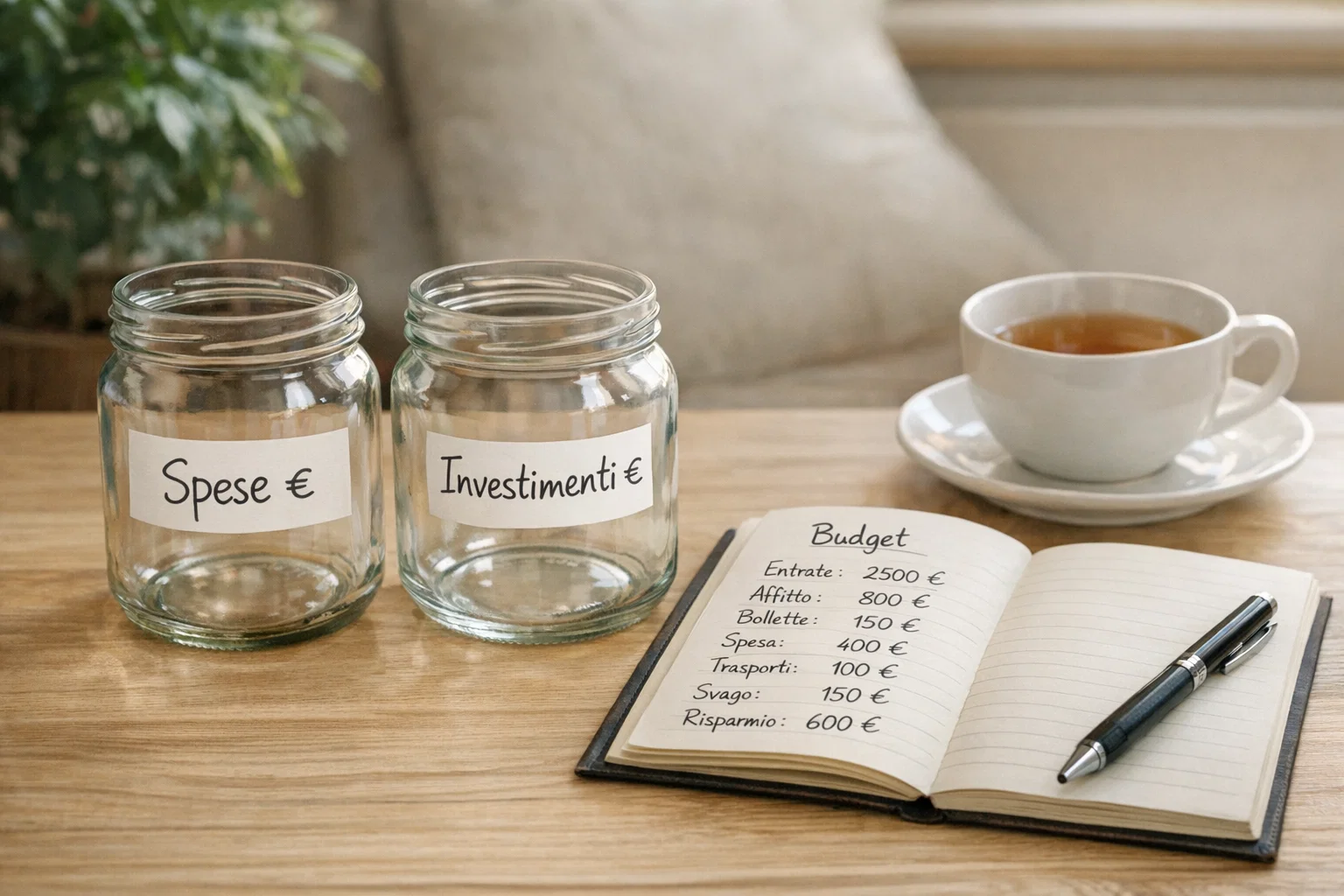 Persona che separa le finanze personali dal budget dedicato alle scommesse