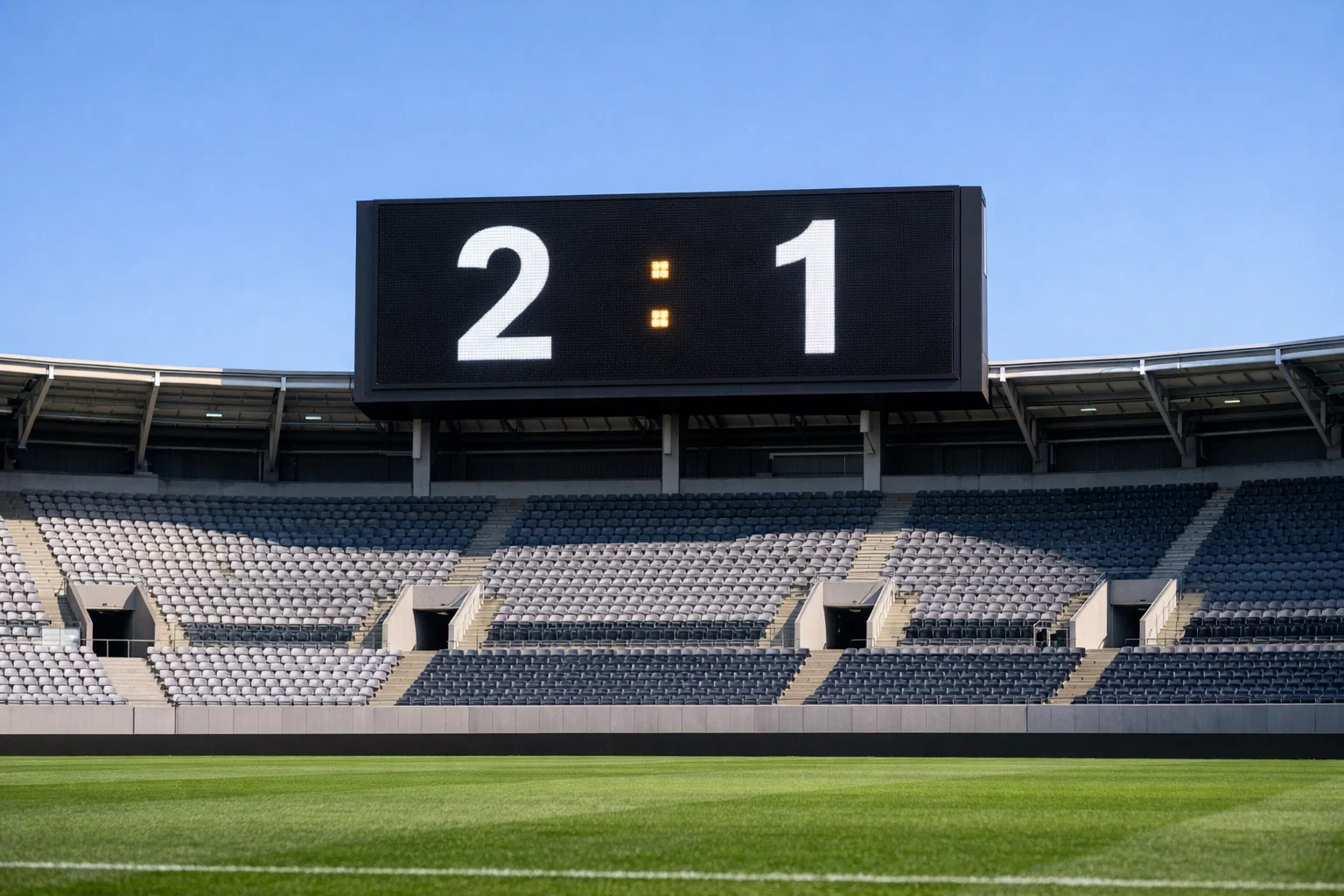 Tabellone dei risultati in uno stadio di calcio