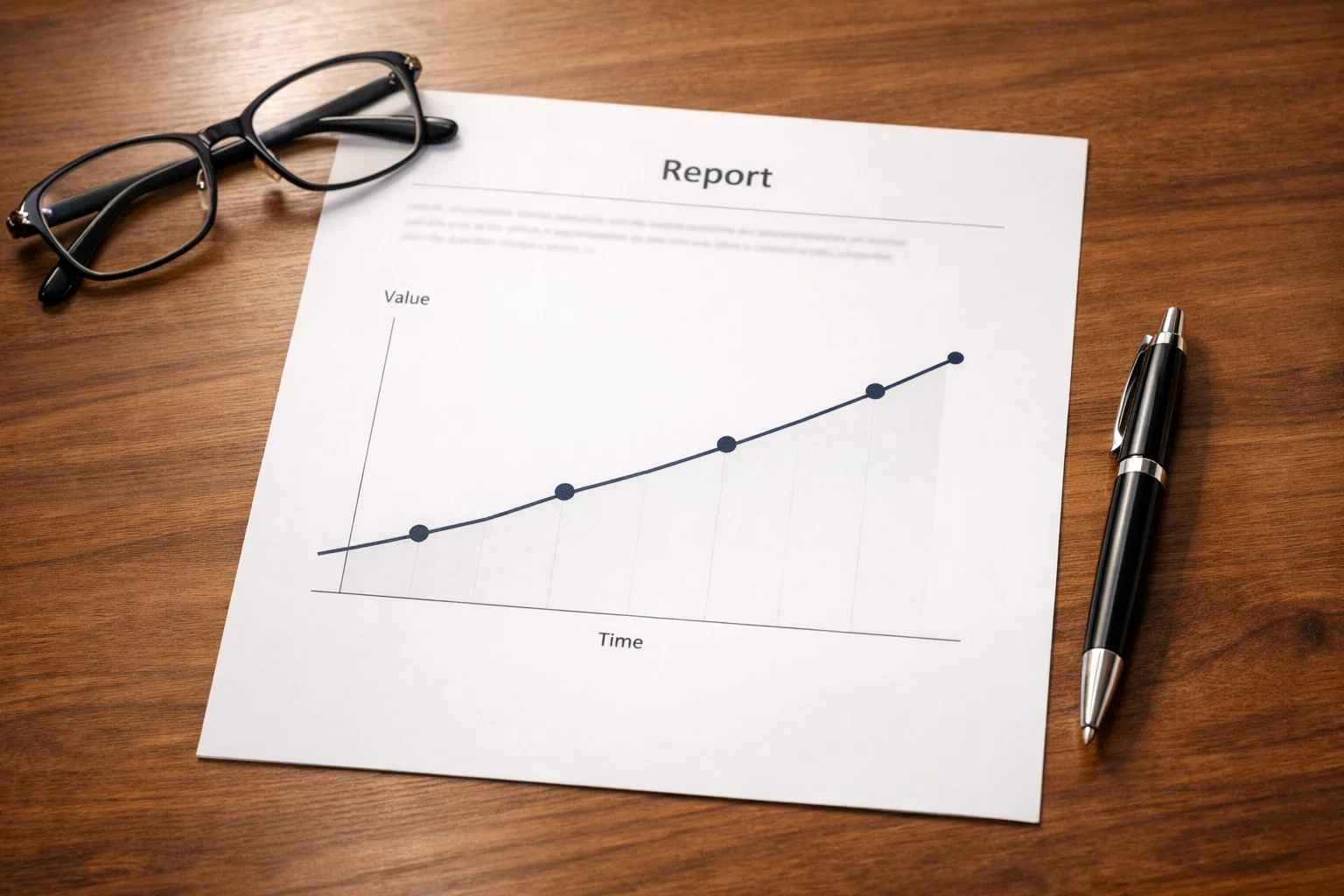 Grafico lineare semplice che mostra trend di performance