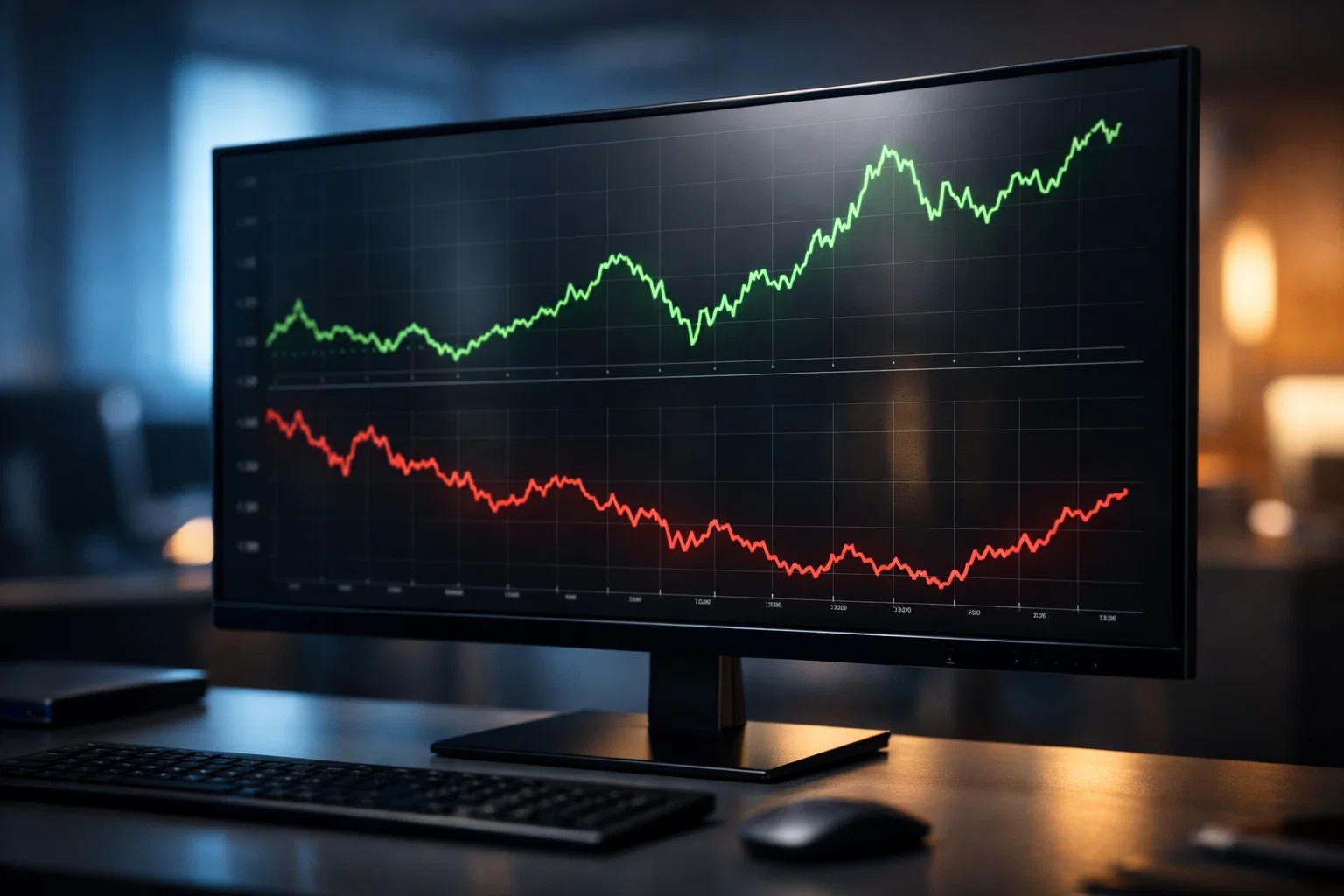 Schermo con grafici che mostrano andamento delle quote sportive